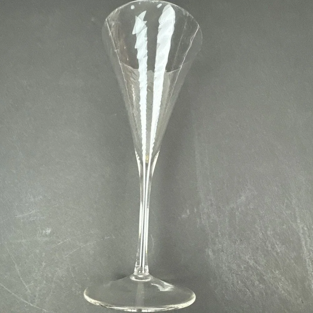 Crystal Champagne Flutes (Set‎ of 4) - Handmade - Romanian - Vintage